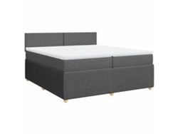 Maison Exclusive - Cama Box Spring Con Colchón Tela Gris Oscuro 200x200 Cm