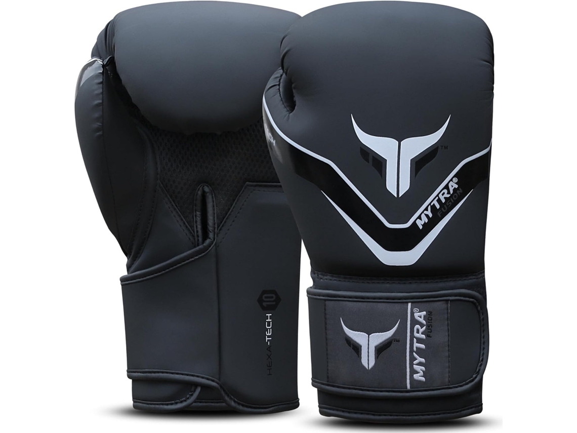 Guantes De Boxeo - Mytra Fusion Hexa Tech - Guantes De Sparring Kickboxing - Negro