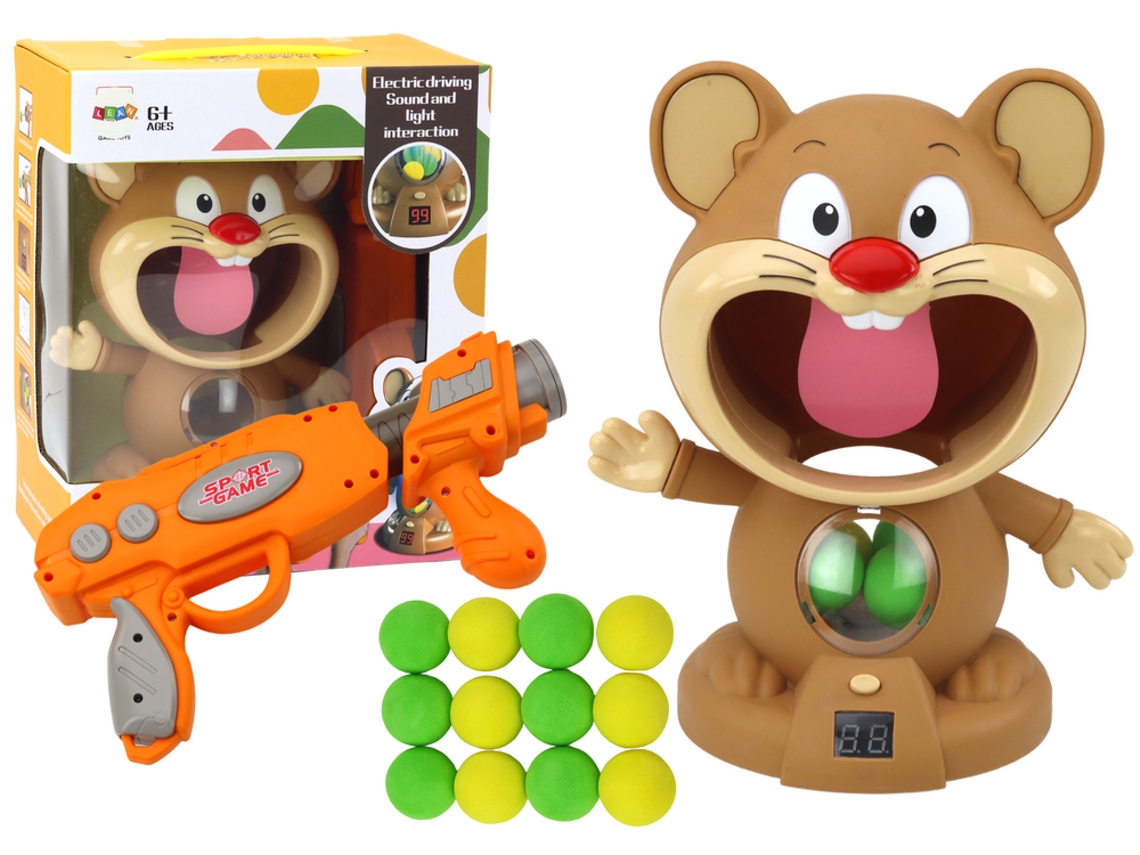 Juego arcade de disparos con pistola de bolas de hámster B.active