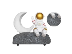 Altavoz Bluetooth inalámbrico Yunzii con luz LED, forma de astronauta y luna, radio FM, USB y bajos decorativos.