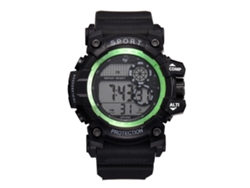Reloj Deportivo Electrónico Para Hombre, Resistente Al Agua Hasta 30 M, Estilo Estudiantil, Correa De Caucho Verde.