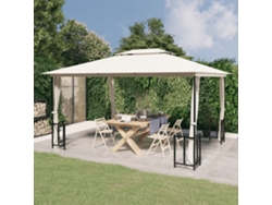 Gazebo con paredes laterales y techo doble de 3x4 m, color crema, Wsd449338, casa encantadora