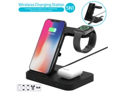 Cargador Inalámbrico 5 En 1 Estación De Carga Rápida 15w Para Dispositivos Teléfonos Reloj Audífonos