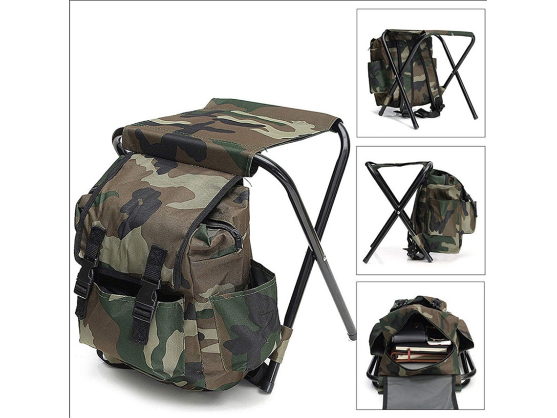 Silla portátil con sistema de refrigeración, asiento plegable con bolsa de almacenamiento.