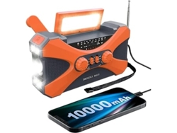 Radio de emergencia solar de 10000 mAh con manivela, radio meteorológica portátil AM/FM/NOAA con cargador de teléfono celular y linterna Panoona