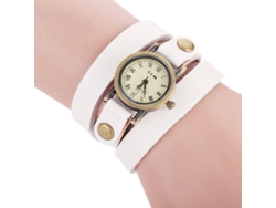 Reloj De Pulsera De Estilo Punk Para Mujer Con Correa De Aleación Multicapa Y Movimiento De Cuarzo Blanco.
