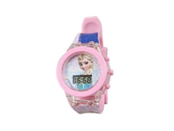 Relógio Infantil De Desenho Animado Com Luzes Led E Flash Da Princesa Elsa - Presente Ideal Para Meninas