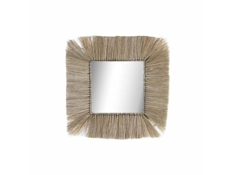 Espejo de pared DKD Home Decor Cristal Natural Jute (55 x 3 x 55 cm)