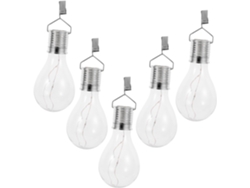 Juego De 5 Bombillas Led Solares Colgantes Transparentes Y Recargables Automáticamente Para Crear Ambiente.