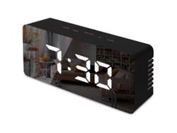2026-reloj Despertador Digital Espejo Led Con Temperatura Y Brillo Ajustable, Usb Y Batería