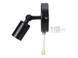 Lâmpada De Parede Vintage E26/e27 Com Cabeça Ajustável Para Quarto Estudo 85-245v Preto Sem Lâmpada