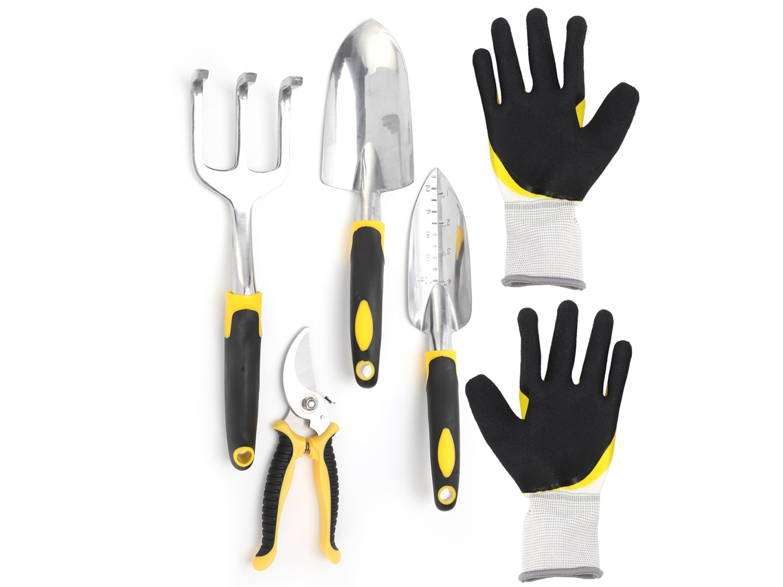 Kit De Herramientas De Jardinería De 5 Piezas Con Pala Para Trasplante, Tijeras Y Guantes.