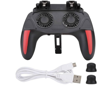 Controlador de juegos móvil, controlador móvil portátil PUBG con fuente de alimentación y ventilador, controlador móvil de 4.7-6.5 pulgadas YIZHOOD...