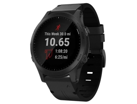 Correa de Reloj Inteligente para Garmin Forerunner 945 de 22 mm con Hebilla de Acero de Cuero (Negro)