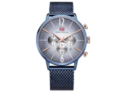 Elegante Reloj De Pulsera Retro De Cuarzo Con Volante, Diseño Vaquero (azul), Resistente Al Agua, Para Hombre.