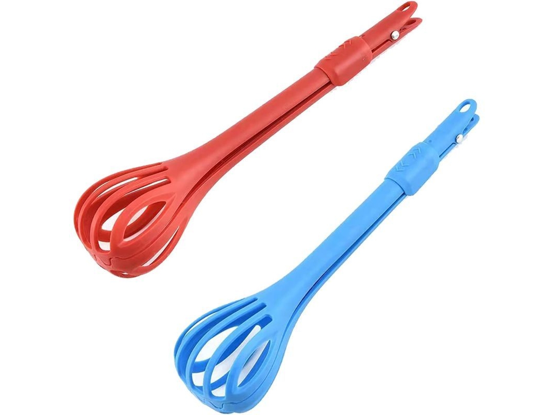 Pinzas de cocina 2 en 1, de silicona, resistentes al calor, para huevos, pan y filetes (sin marca).