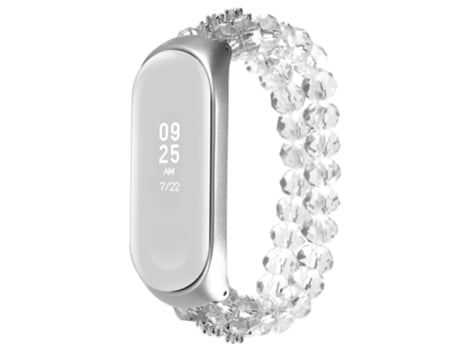 Correa de cuentas trenzadas cuentas de cristal para Xiaomi Mi Band 3/4 - blanco