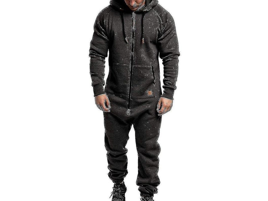 2026-mono Con Capucha De Invierno Para Hombres De Tejido De Algodón: Jumpsuit Casual Con Cremallera Y Romper