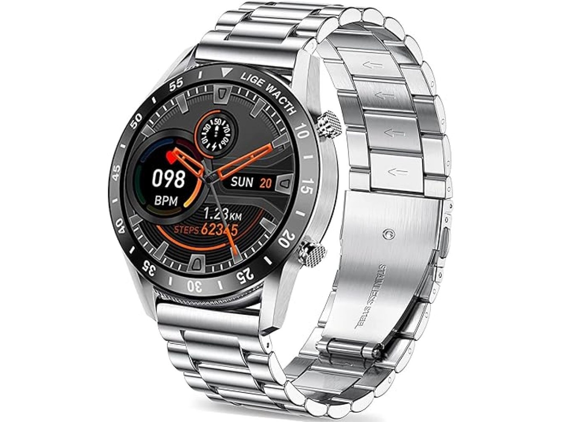 Reloj inteligente para hombre, accesorio de moda, con pantalla táctil de 1,3 pulgadas, monitor de presión arterial, frecuencia cardíaca y sueño, resistente al agua IP67.