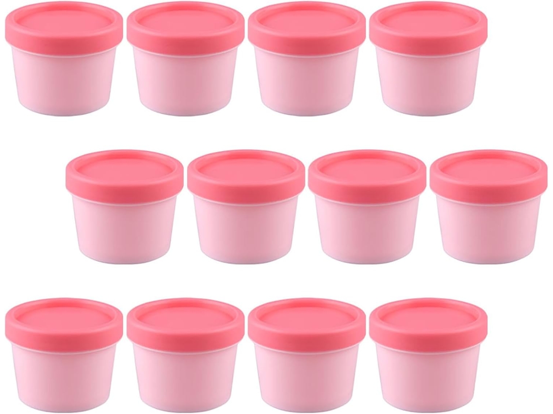 Lot De 12 Pots De Crème En Plastique 100g Con Cuellovercle, Récipients Étanches Para Masques Y Soi...