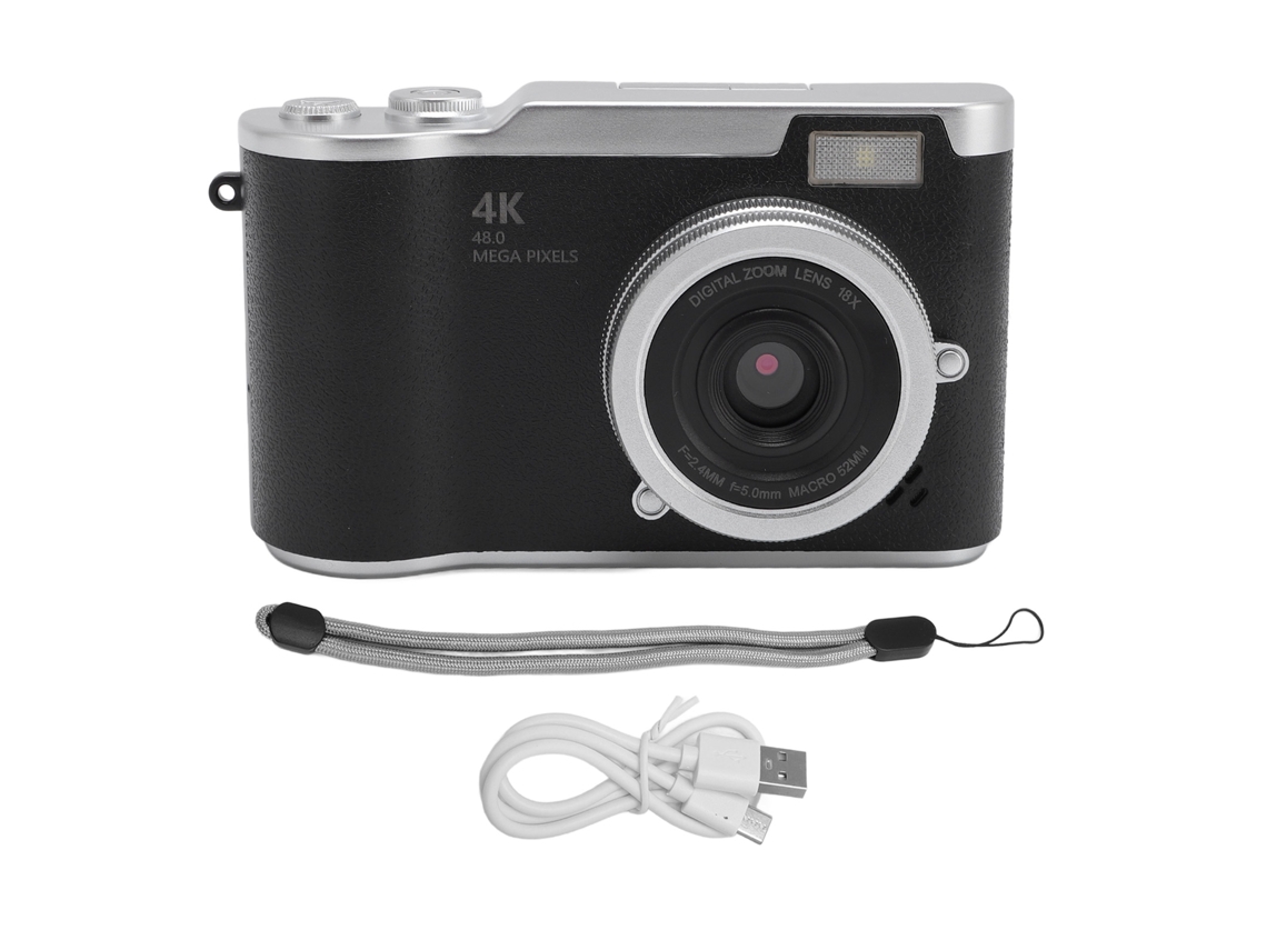 Câmera Digital Portátil Ccd 4k 48mp Com Tela De 2.4 Polegadas