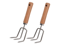 Azada Manual Para Jardín Con Mango De Madera, Acero Inoxidable, 2 Unidades