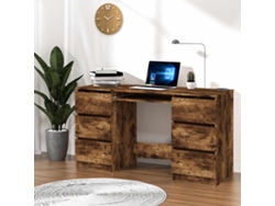 Escritorio | Mesa | Mesa de escritura 140x50x77 cm Fabricado en madera de roble ahumado