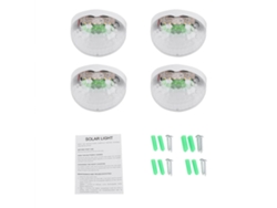 2026-4 Piezas Luces Led Solares Exteriores Impermeables Para Pared Del Patio (blanco)