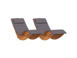 Maison Exclusive - Juego de tumbona de 2 piezas, madera maciza de acacia marrón