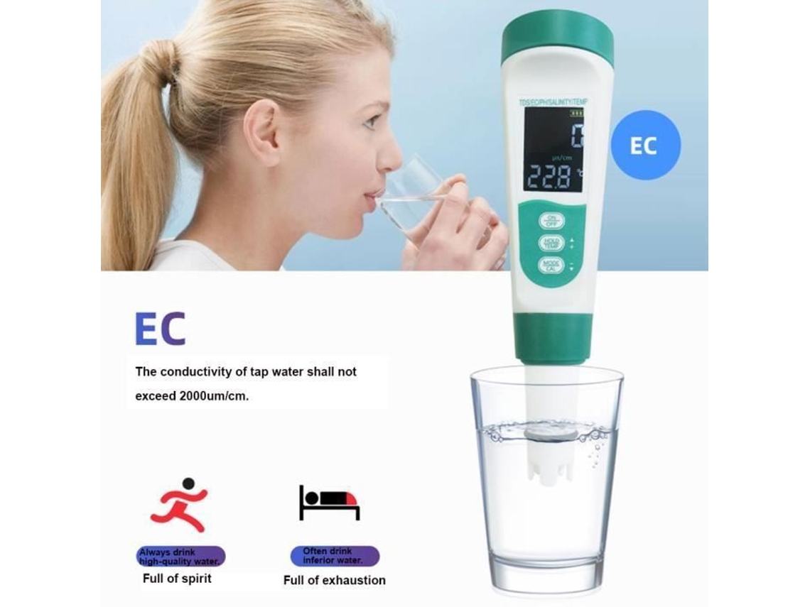 Testador de Qualidade Da Água Testador de Medidor de Ph 5 em 1 para Água Potável Piscina Aquários Hidroponia 