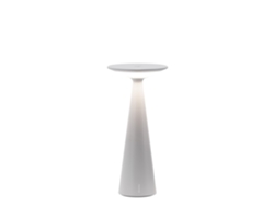 Lámpara de mesa LED recargable Zafferano Damina, regulable mediante tacto, batería de 8 horas de duración, IP65 - Inalámbrica, aluminio gris