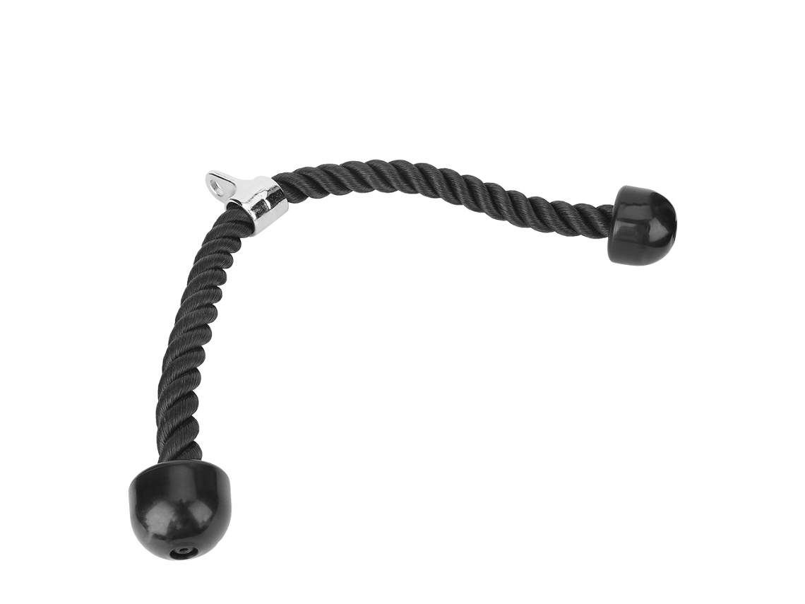 Cuerda de nailon negra para ejercicios de bíceps y tríceps, cuerda de resistencia para gimnasio y culturismo.