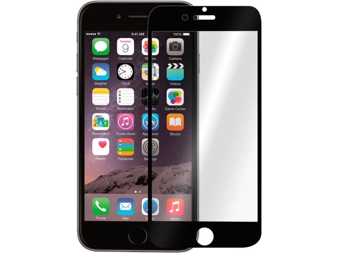 Protector de Cristal Templado AVIZAR iPhone 6, 6s Negro
