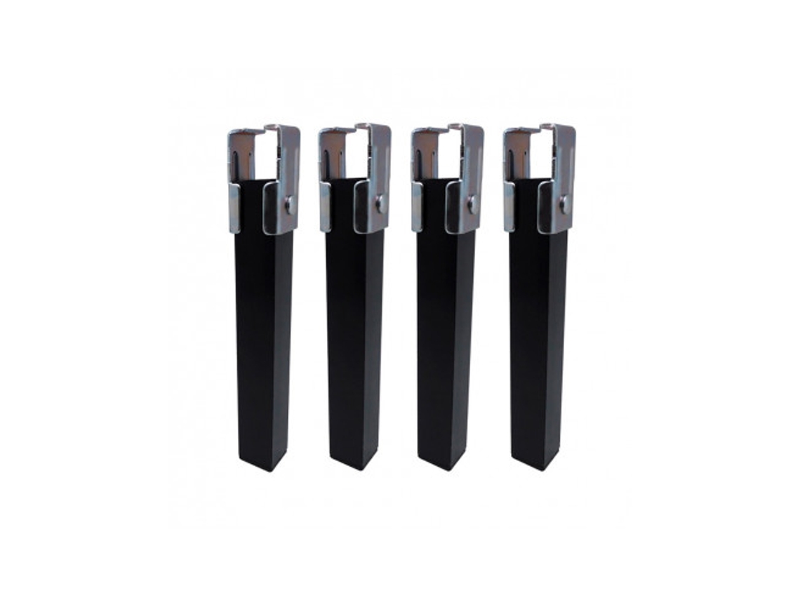 Juego 4 Patas Somier Pt25 40X30X255Mm Sin Rueda, Negro 96404 MICEL