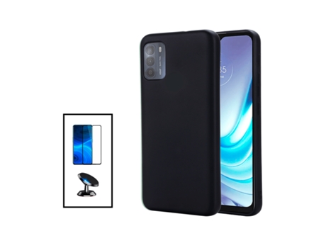 Kit De Película De Vidrio Templado De Cubierta Completa 5D Soporte Magnético De Silicona Líquida Para Motorola Moto G50 - Negro PHONECARE