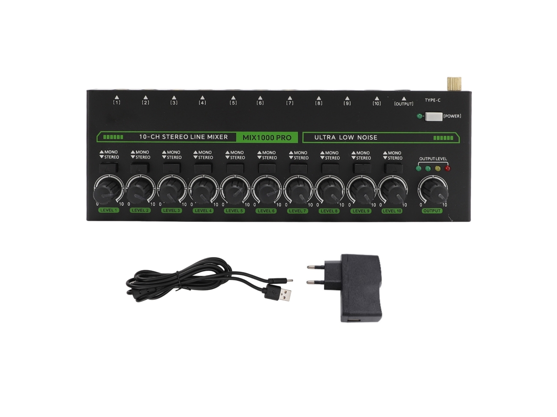 Mezclador De Sonido Estéreo Profesional De 10 Canales Rgb Con Enchufe Europeo Para Amplificador Y Micrófono.