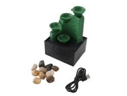 2026-fuente De Mesa Circulante Con Luz Led Piedras Decorativas Usb Cascada Para Sala De Estar Oficina Verde Esmeralda