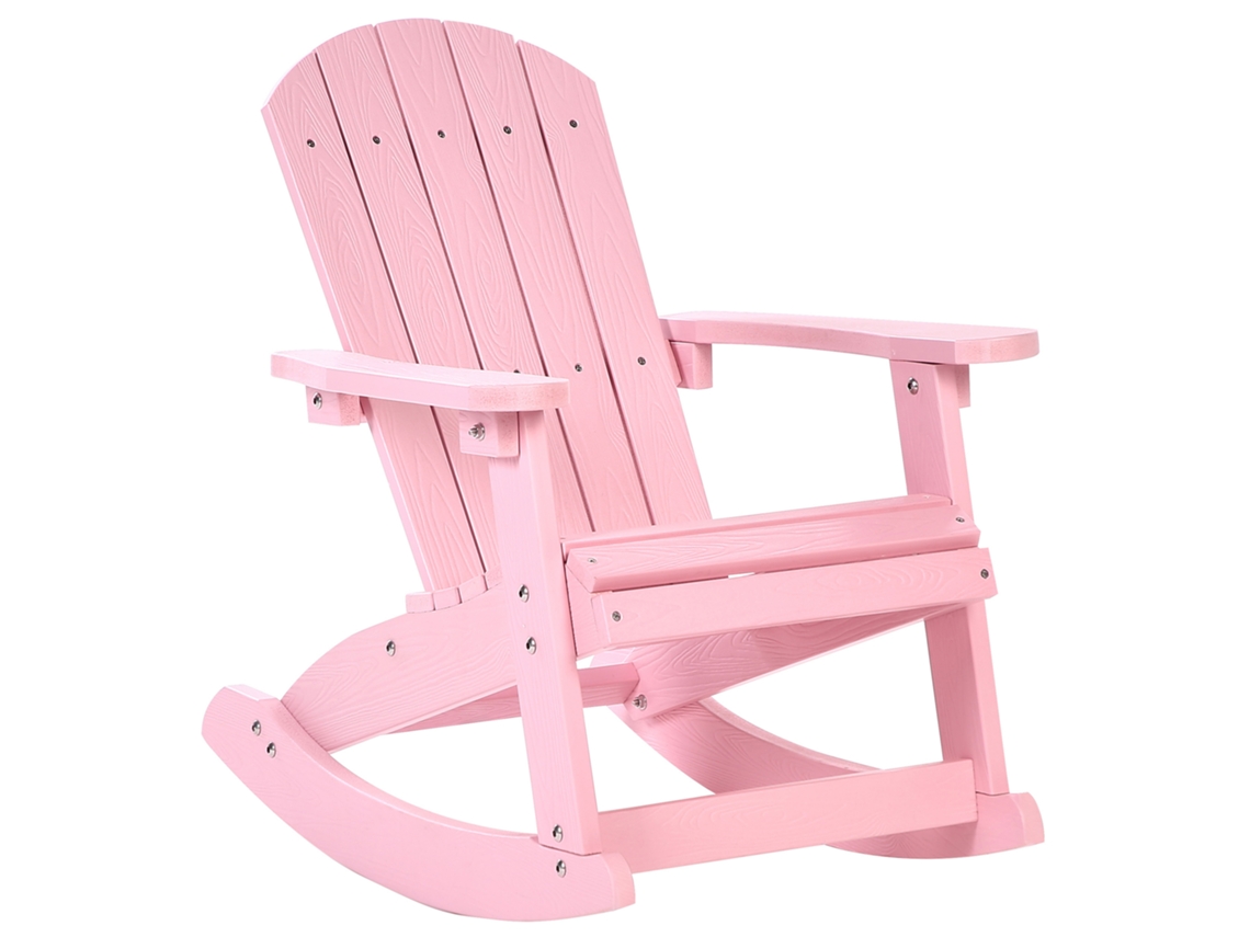 Silla mecedora BELIANI Adirondack de Madera plástica Rosa 52x68x67