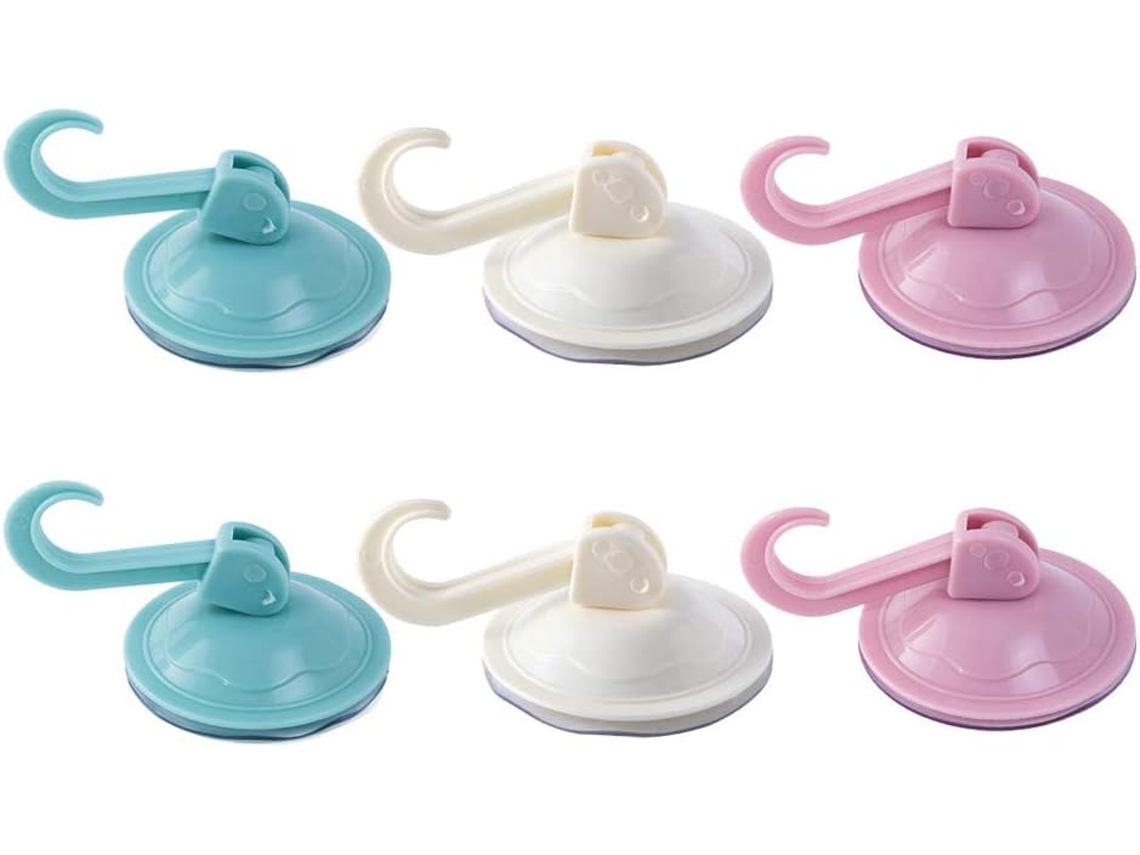 Juego de 6 ganchos de pared con ventosas, ganchos de baño, potente gancho con ventosa, Vayotoy