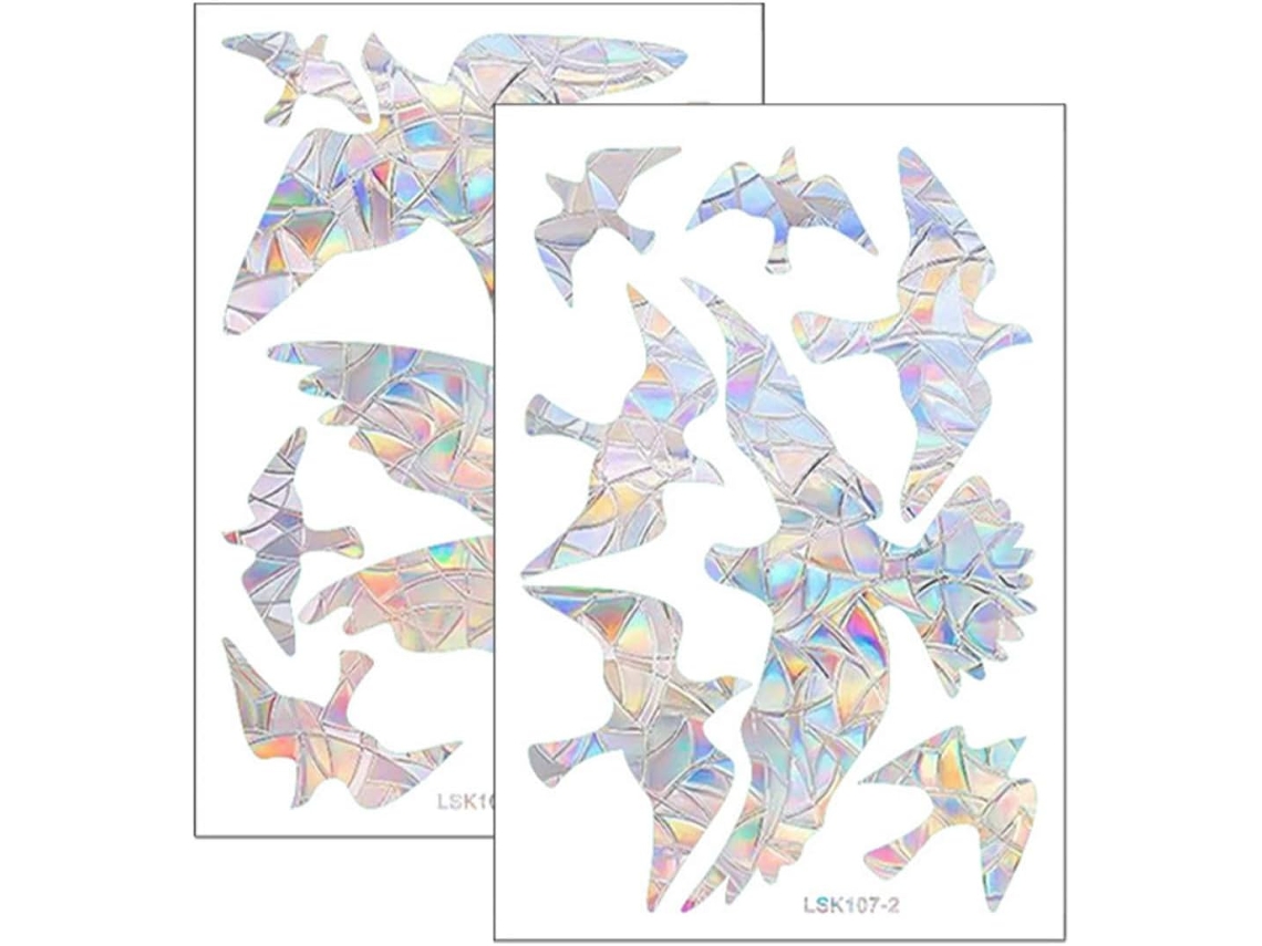 Lámina Adhesiva Decorativa Anticolisión Pájaros Efecto Prisma Arcoíris Requiere Pegamento Ventanas Pvc Cocinas