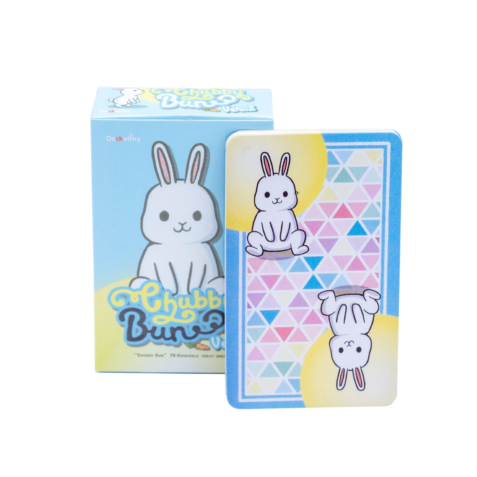 Cartas del oráculo del tarot del conejo gordo (versión en inglés) Tablero de juego de adivinación MDUG (79 cartas)