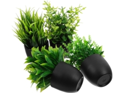 Plantas Artificiales En Maceta, 4 Piezas, Bonsáis De Pp Verdes Realistas, Diseño Elegante, No Se Marchitan.