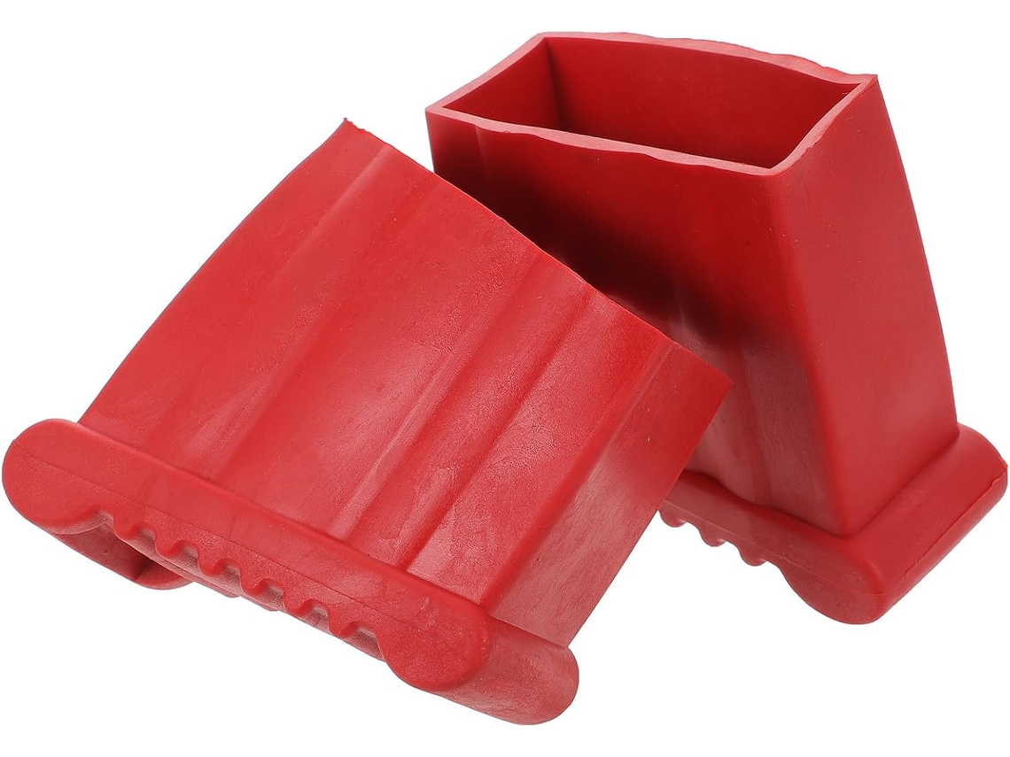 2 Puntas Antideslizantes De Goma Roja Para Patas De Escalera, Paquete De 2