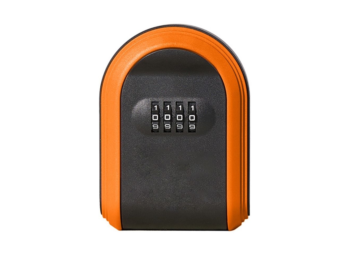 (Naranja) Candado de combinación de 4 dígitos, caja fuerte para llaves, caja de seguridad para llaves