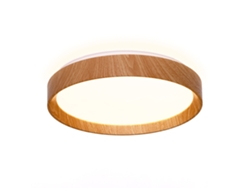 Lámpara de techo LED 30w Ø38cm Cct 3000k 6000k, efecto madera, modelo Lunada Alpinaluz