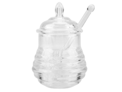 Tarro de miel con diseño transparente, forma de panal para un estilo único, material seguro de grado alimenticio para garantizar la calidad.