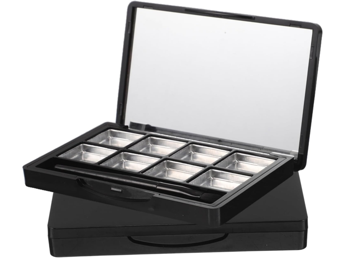 Paleta De Maquillaje Vacía De 2 Piezas Con Compartimentos, Espejo Y Estuche De Almacenamiento Compacto.