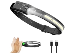 Linterna frontal LED recargable Yunzii LX200 con barra de luz impermeable, 230 lúmenes de iluminación, 350 lúmenes de uso, color negro