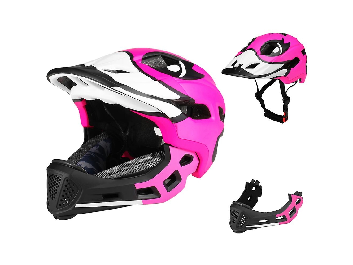 (rosa) Casco Integral Desmontable Para Niño, Casco De Ciclismo
