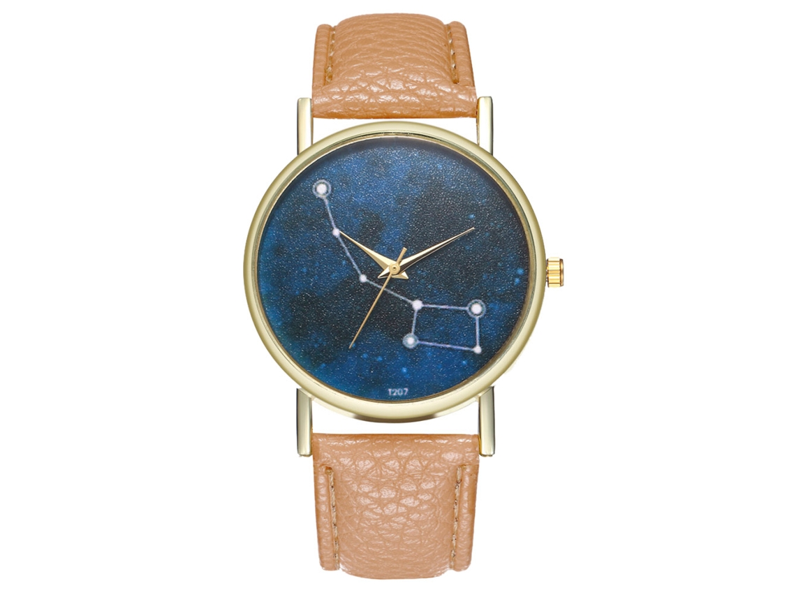 Reloj Analógico De Cuarzo Con Correa De Pu Para Mujer Y Hombre Zhoulianfa (beige)